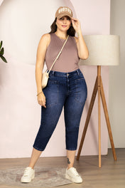 Jean Capri Tiro Alto Marca Trucco´s Plus Size