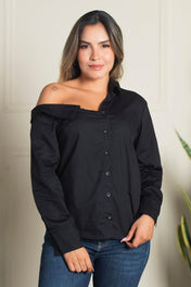 Camisa Manga Larga Escote Asimétrico  Marca Trucco´s