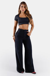 Pantalón Bota Recta en Rayon y Poliester Marca Trucco's