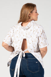 Camisa Manga Corta Escote en Espalda Marca Trucco´s Plus Size