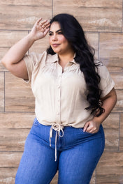 Blusa Manga Corta Con Textura Marca Trucco´s Plus Size