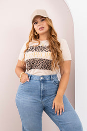 Camiseta Elemental Estampado Animal Print Marca Trucco´s Plus Size