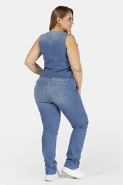 Chaleco Corte Cropped en Denim Marca Trucco´s Plus Size