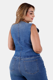 Chaleco Plus Size en Algodón, Poliester y Elastano Marca Trucco's Plus Size