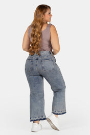 Jean Palazzo Tiro Alto Color Dirty Marca Trucco´s Plus Size