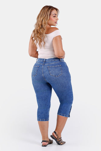Jean Tipo Capri en Algodón, Poliester, Elastano y Rayon Marca Trucco's Plus Size - 8