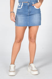 Falda Short Tiro Alto Sesgo en Contraste Marca Trucco´s