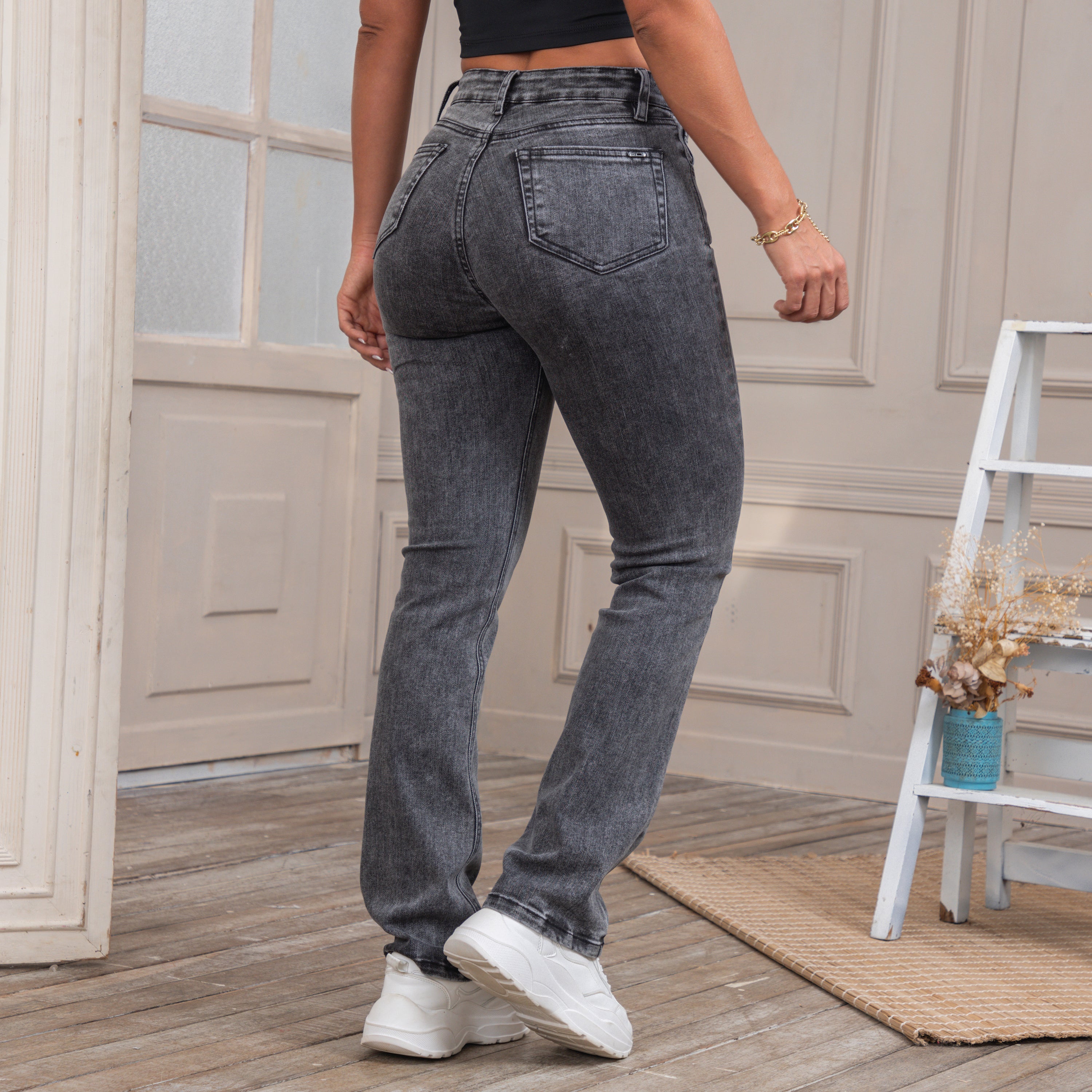 Jean Talla única Bota Recta en Algodón, Poliéster y Elastano Marca Trucco's
