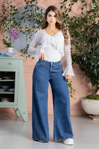 Jean Wide Leg en Algodón Marca Trucco's - 2