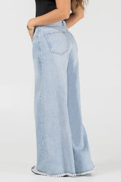 Jean Wide Leg Tiro Alto Silueta Amplia Marca Trucco´s