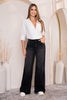 Jean Wide Leg Tiro Alto Color Negro Marca Trucco´s