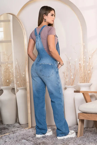 Overol Oversize Denim Bota Recta Marca Trucco´s - 3