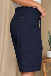 Bermuda Cargo Mujer Cintura Alta Estilo Urbano Chic Marca Trucco´s