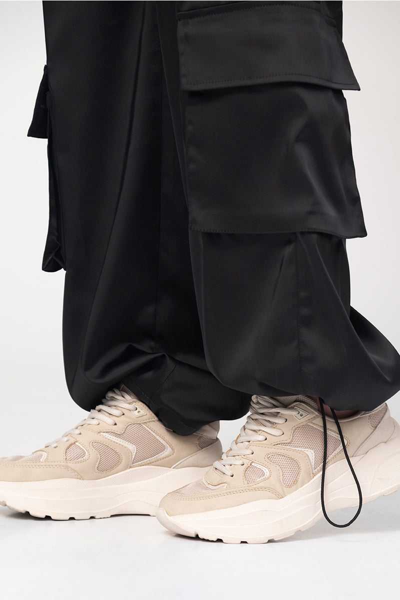 Pantalón Parachute Tiro Alto Tipo Cargo 8 Bolsillos Marca Trucco´s