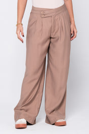 Pantalón Wide Leg Tiro Alto Pretina Asimétrica Marca Trucco´s