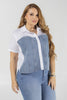 Camisa Manga Corta con Cortes en Denim Marca Trucco´s Plus Size