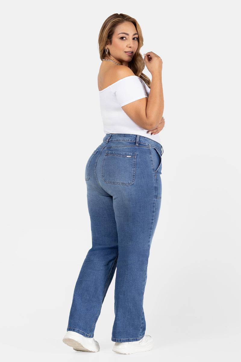 Jean Bota Recta Plus Size Marca Trucco's