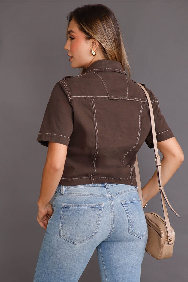 Chaqueta Manga Corta en Algodón y Elastano Marca Trucco's