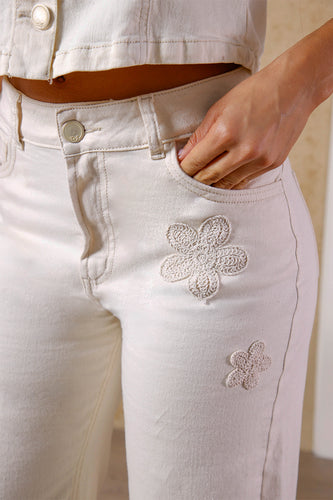 Jean Wide Leg en Algodón y Elastano Marca Trucco's - 6