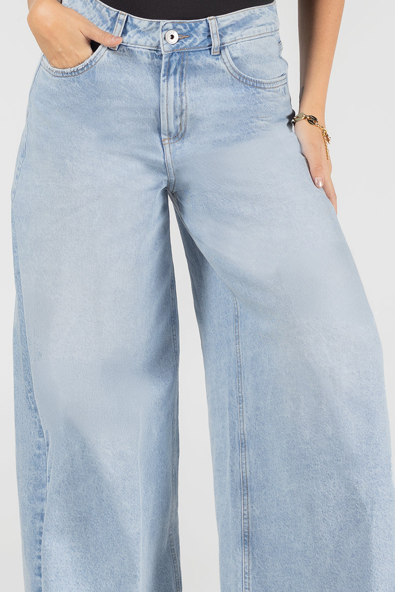 Jean Wide Leg Tiro Alto Silueta Amplia Marca Trucco´s
