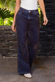 Jean Wide Lega Tiro Alto Efecto Velvet Marca Trucco´s