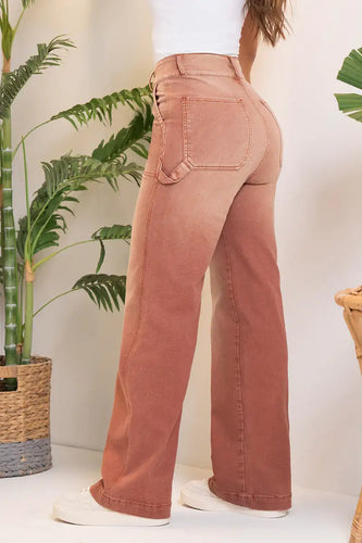 Jean Wide Leg Tiro Alto Relaxed Fit Con Charretera Marca Trucco´s - 4