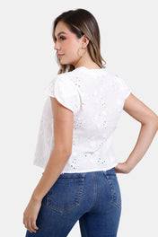 Blusa Manga Corta en Algodón Marca Trucco's