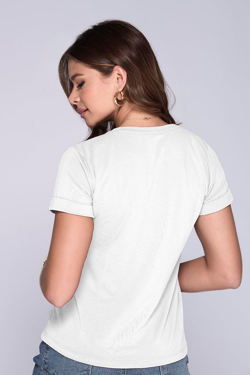 Camiseta Básica Estampada Manga Corta con Doblez Marca Trucco´s