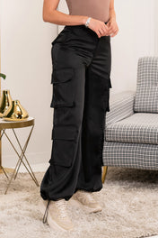 Pantalón Parachute Tiro Alto Tipo Cargo 8 Bolsillos Marca Trucco´s