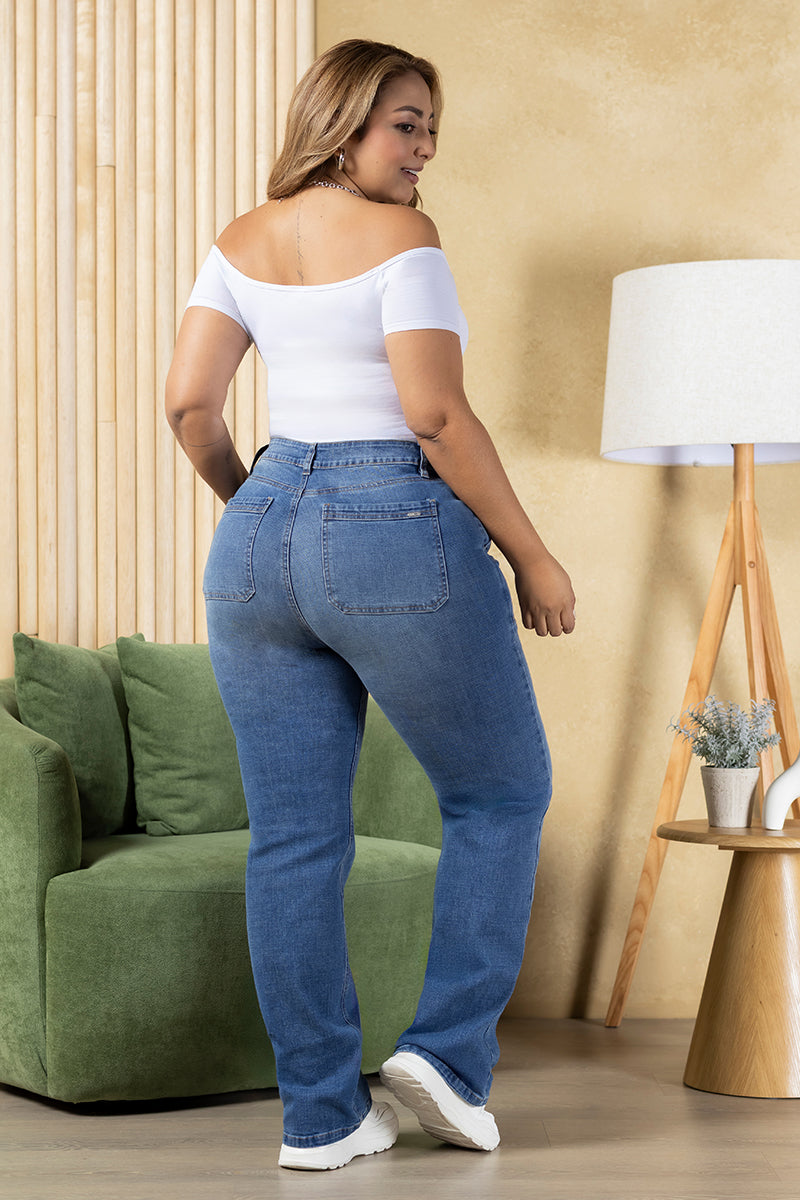Jean Bota Recta Plus Size Marca Trucco's
