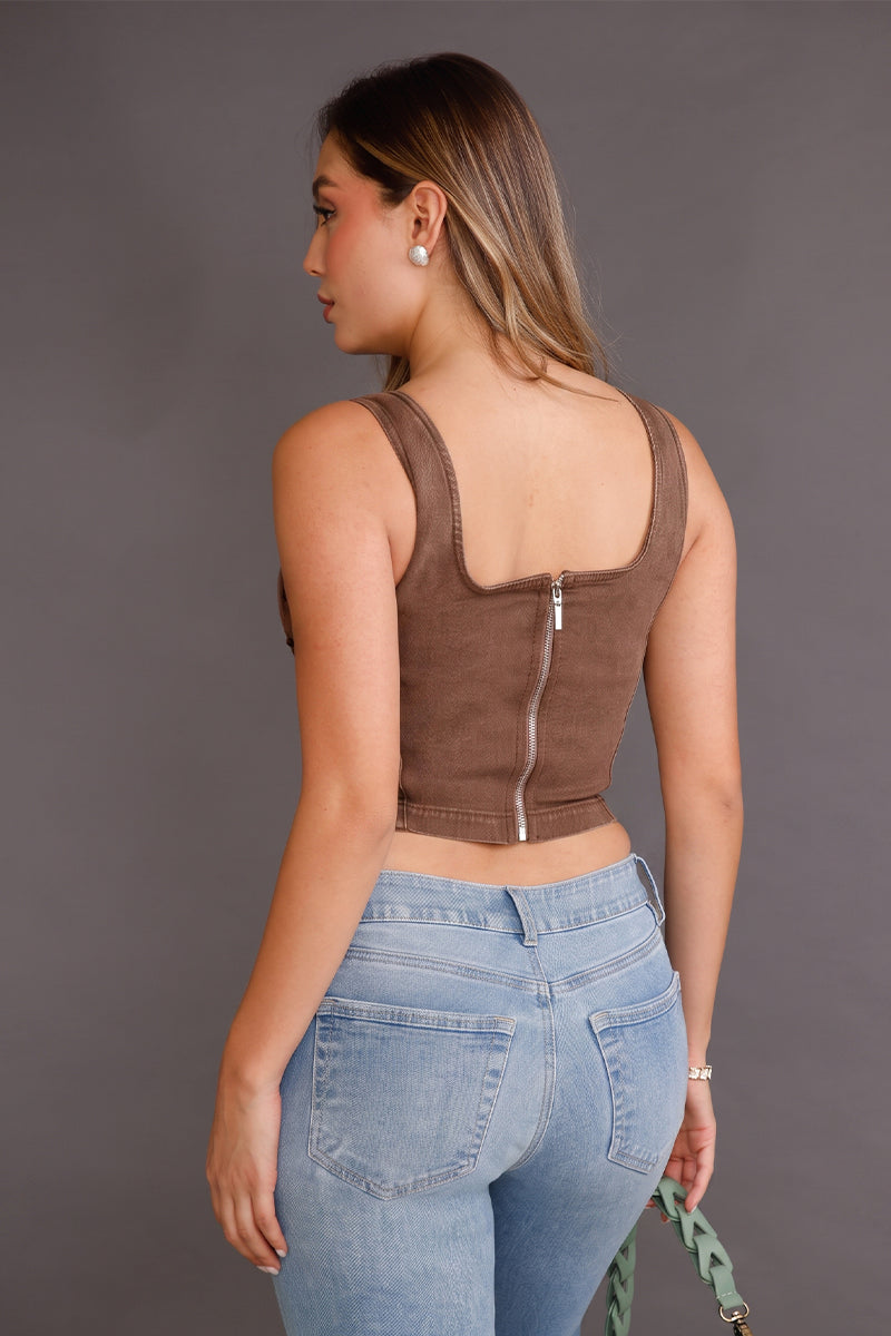 Blusa Manga Sisa en Algodón, Poliester y Elastano Marca Trucco's
