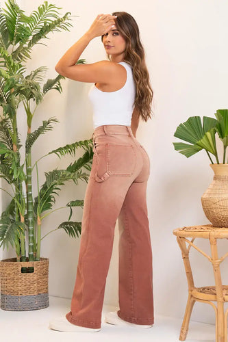 Jean Wide Leg Tiro Alto Relaxed Fit Con Charretera Marca Trucco´s - 2