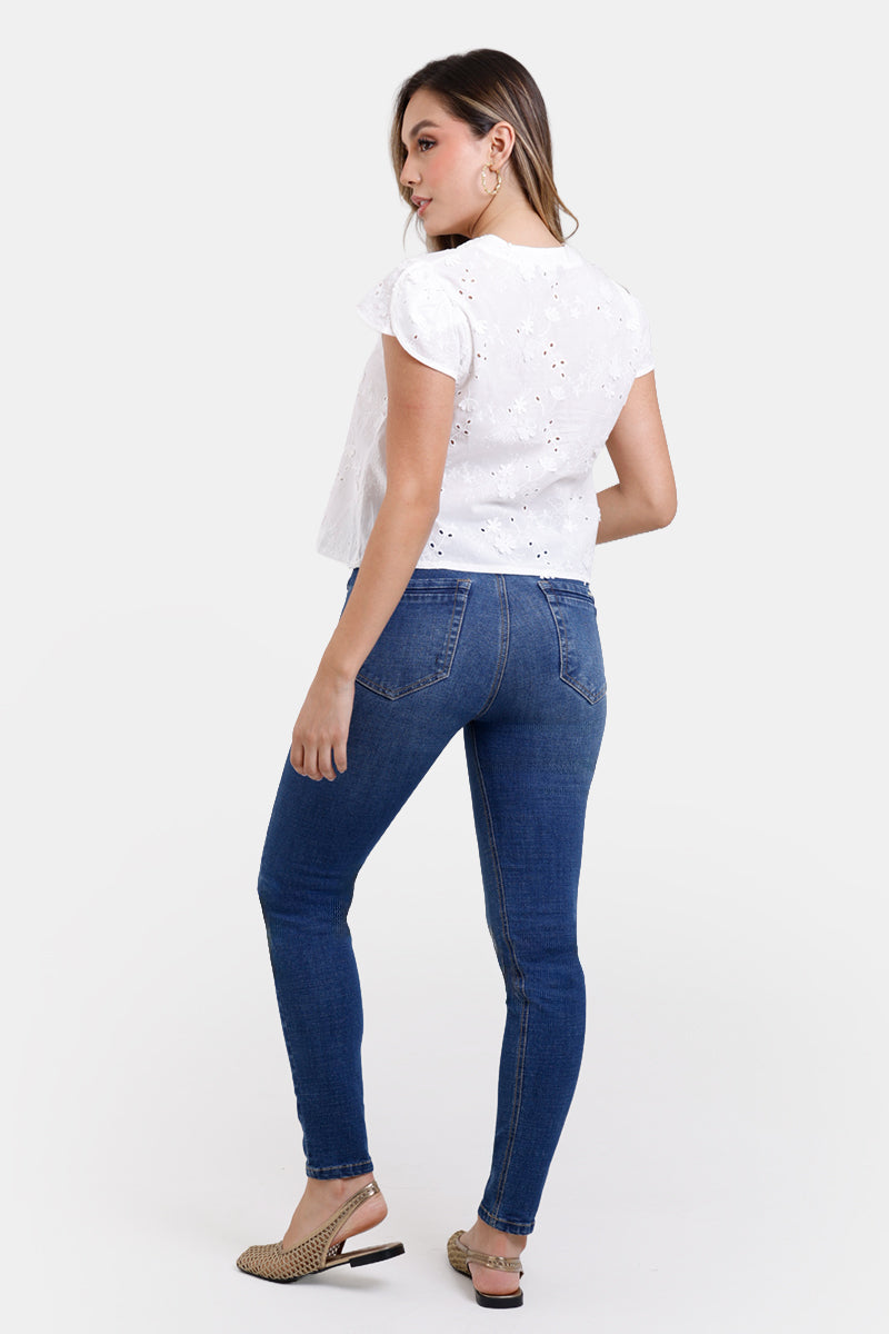 Blusa Manga Corta en Algodón Marca Trucco's