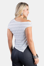 Blusa Manga Corta en Poliéster y Elastano Marca Trucco's