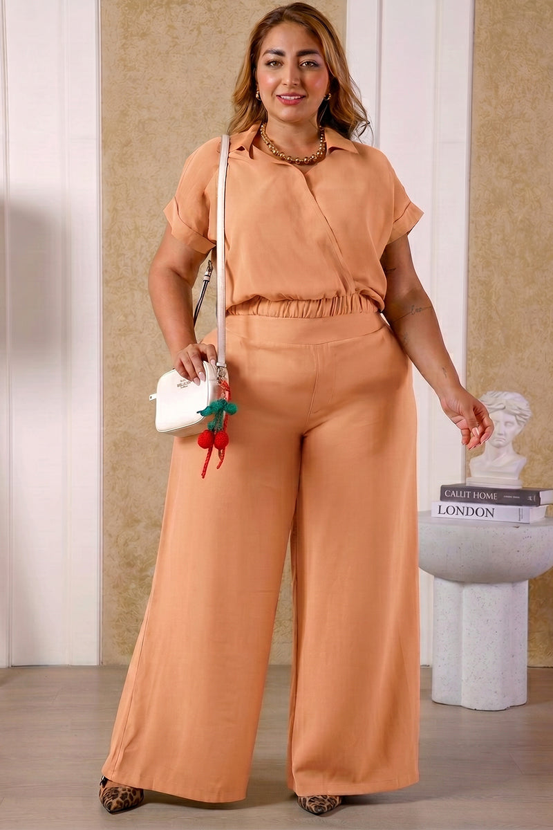 Set Pantalon 2 Piezas Plus Size en Rayon y Poliester Marca Trucco's