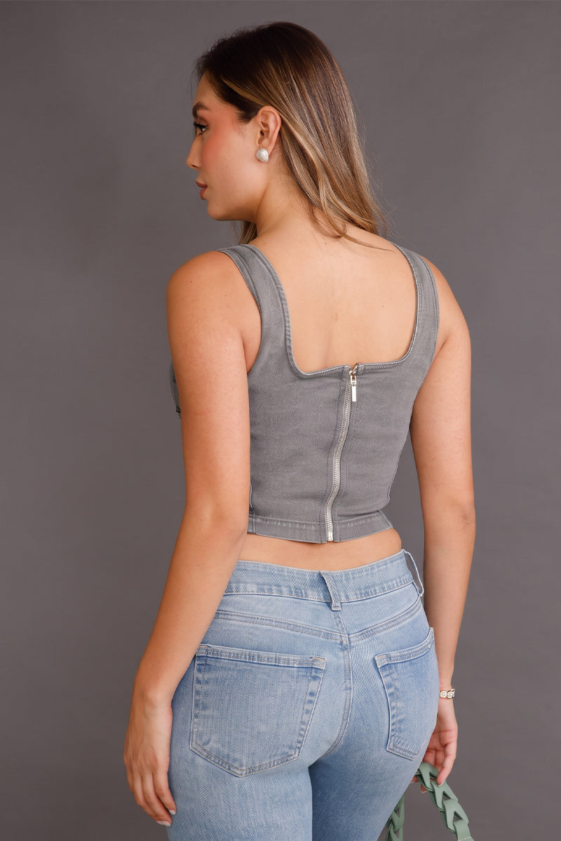Blusa Manga Sisa en Algodón, Poliester y Elastano Marca Trucco's