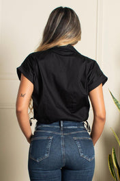 Blusa manga Corta con doblez Con Botonadura Ajustable en Cintura Marca Trucco´s