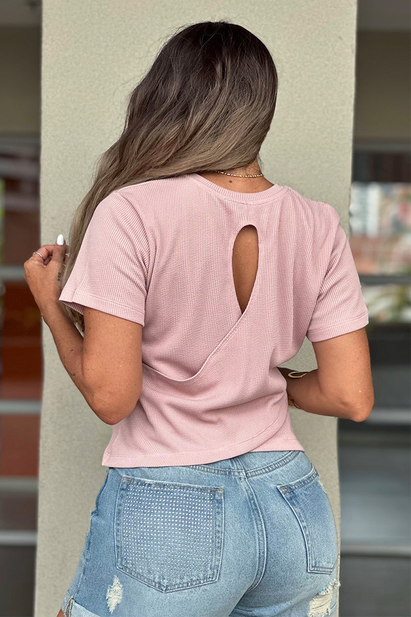 Blusa Manga Corta en Poliester y Elastano Marca Trucco's
