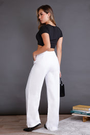 Pantalón Bota Recta en Rayon y Poliester Marca Trucco's