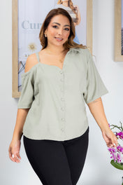 Blusa Asimétrica Marca Trucco´s Plus Size