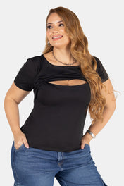 Blusa Manga Corta Elegante Marca Trucco´s Plus Size
