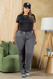 Jean Bota Recta Gris Oscuro Marca Trucco's Plus Size