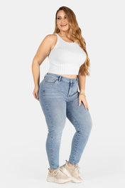 Jean Skinny Azul Medio Marca Trucco´s Plus Size