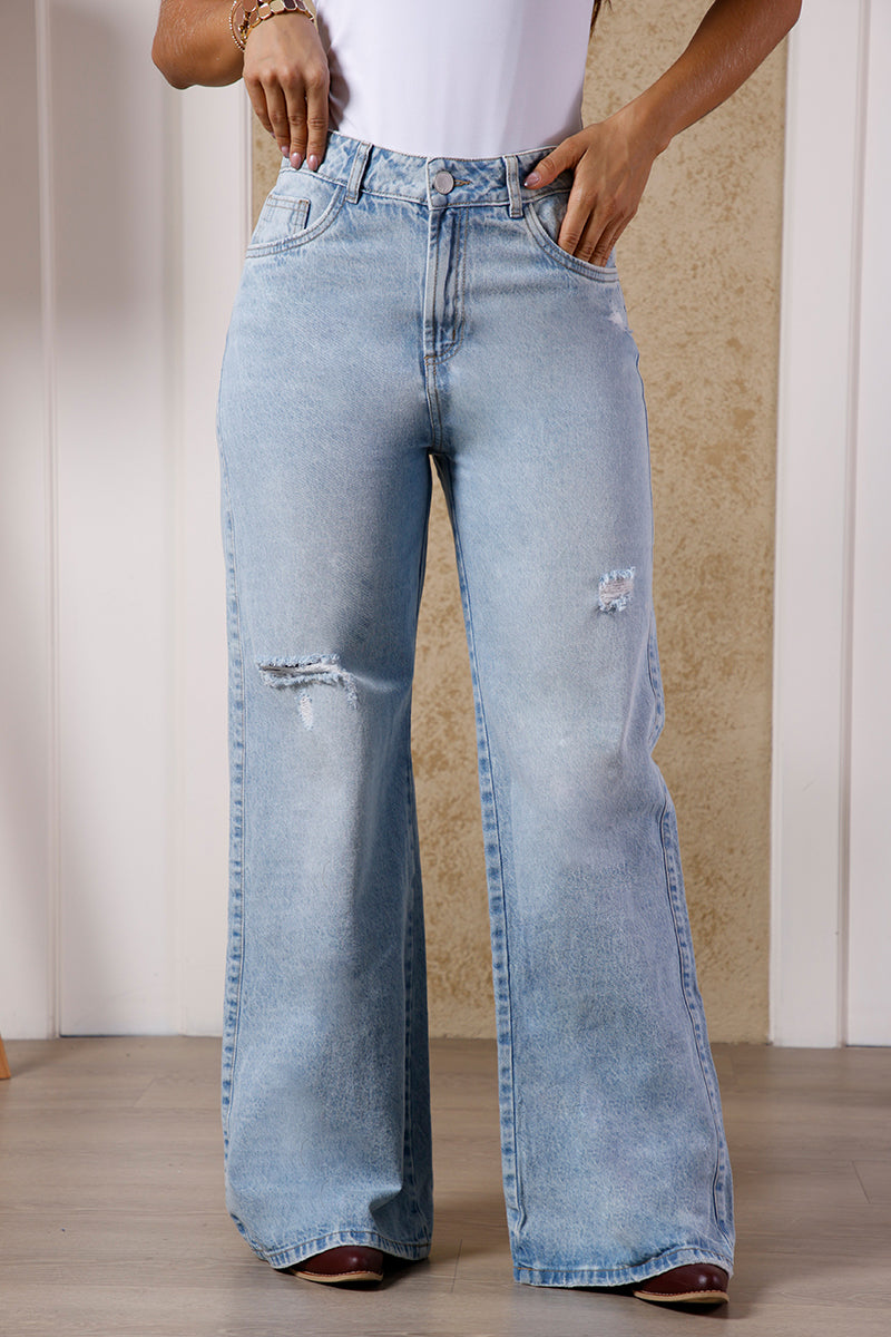 Jean Wide Leg en Algodón Marca Trucco's