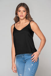 Blusa En Satín con Tiras Ajustables Marca Trucco´s