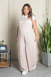 Overol Largo de Anudar en Hombros Con Bolsillos Marca Trucco´s Plus Size