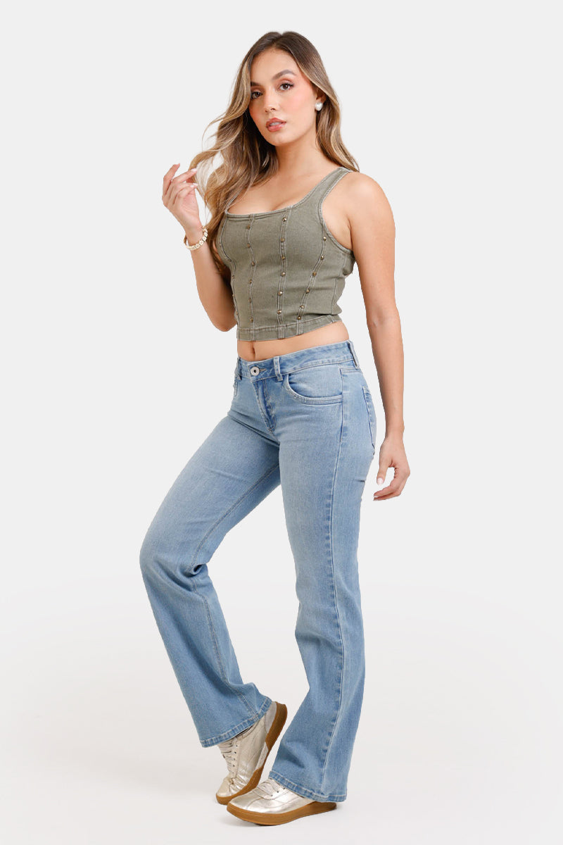 Blusa Manga Sisa en Algodón, Poliester y Elastano Marca Trucco's