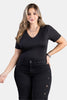 Body Manga Corta Plus Size en Poliéster y Elastano Marca Trucco's