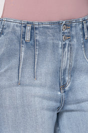 Jean Wide Leg Tiro Alto Diseño Sin Pretina Marca Trucco´s