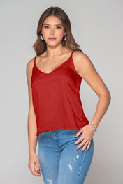 Blusa En Satín con Tiras Ajustables Marca Trucco´s